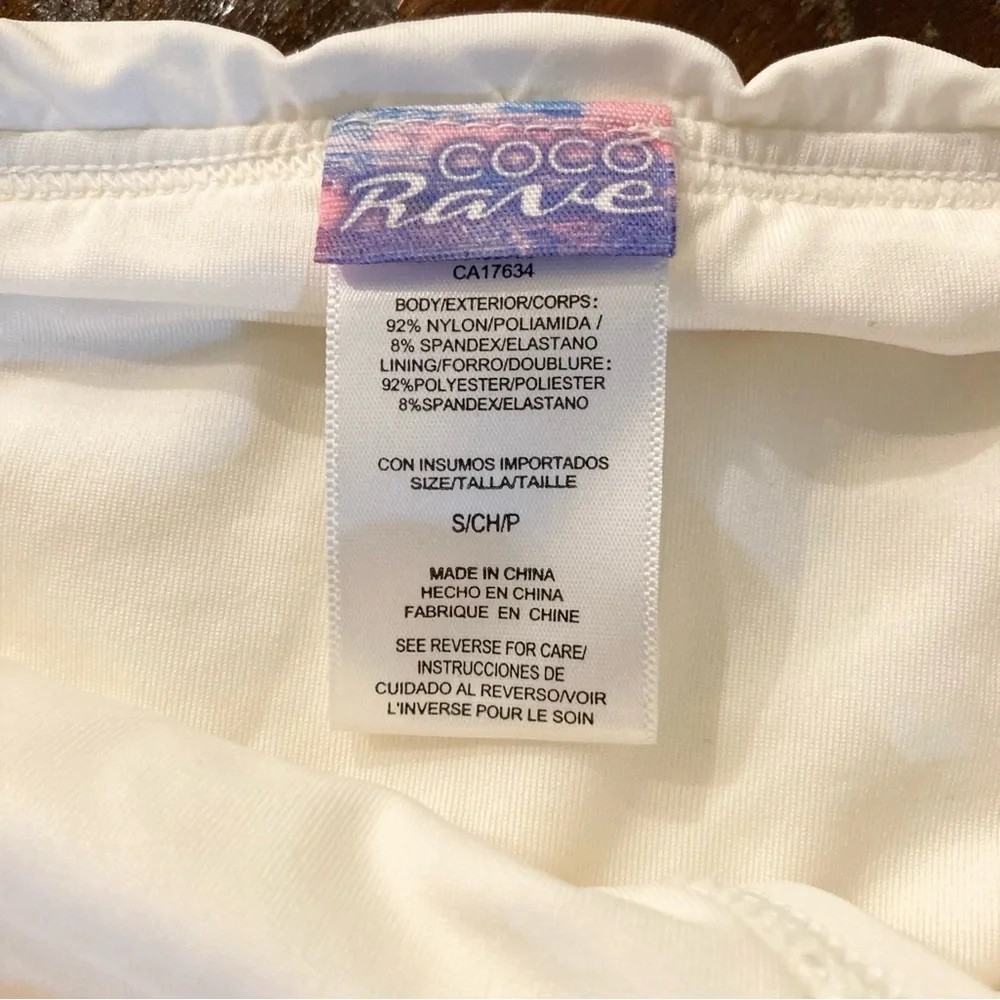 Coco Rave White Swim Ruffle Skirt Swim Bottom Size Small S - Picture 6 of 7